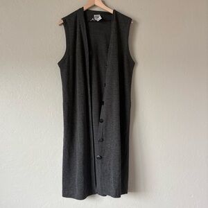 Vintage Boundaries Studio Sleeveless Wool Blend Long Vest | Button Front | l 12